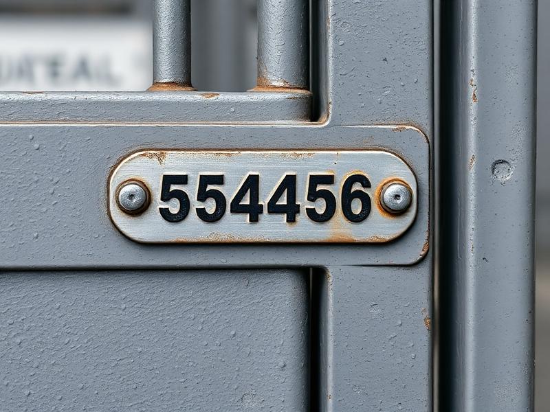 Voorbeeld van waar het serienummer op de poort staat